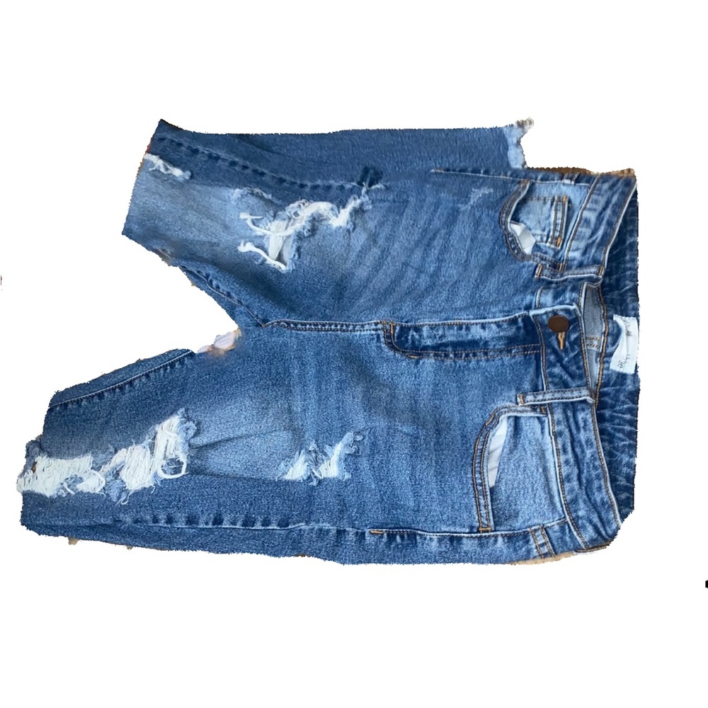 Distressed Blue Denim Shorts